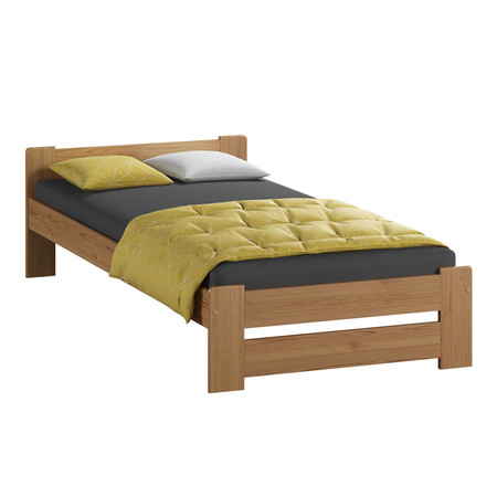Emelt masszív ágy ágyráccsal 80x200 cm Égerfa