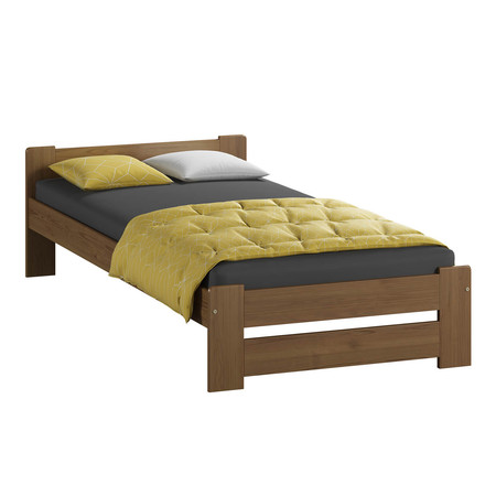 Emelt masszív ágy ágyráccsal 90x200 cm Tölgy