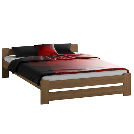 Emelt szilárd ágy ágyráccsal, 120x200 cm Tölgy