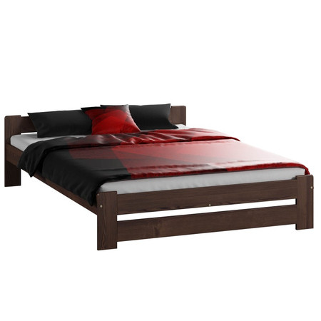 Emelt szilárd ágy ágyráccsal, 120x200 cm Dió