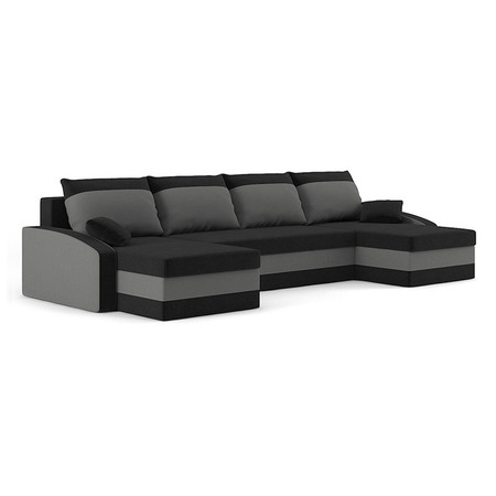 SPARTAN U alakú kinyitható kanapé Fekete / szürke