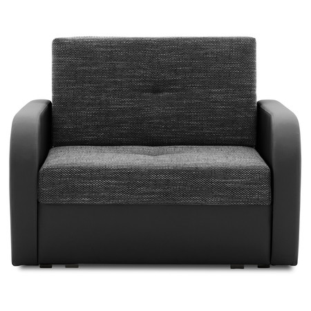 Szétnyitható fotel FASO I 80. Fekete eko-bőr + Sötétszürke
