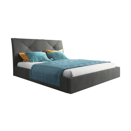 Kárpitozott ágy KARO mérete 140x200 cm Sötét szürke