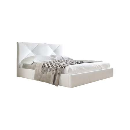 Kárpitozott ágy KARINO mérete 120x200 cm Fehér műbőr