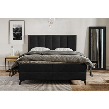 Kárpitozott ágy LOFT mérete 160x200 cm - fekete