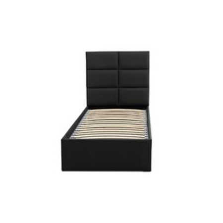 Kárpitozott ágy TORES II matrac nélkül mérete 90x200 cm - Eco-bőr Fekete Eko-bőr