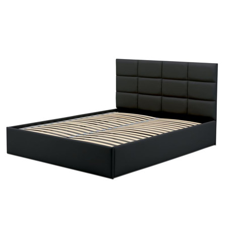 Kárpitozott ágy TORES II matrac nélkül mérete 180x200 cm - Eco-bőr Fekete Eko-bőr