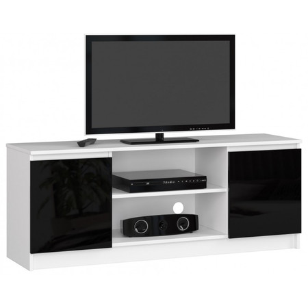 RTV K140 TV asztal (fényes fekete/fehér)