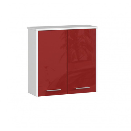 FIN W60 2D Fürdőszobai fali szekrény (piros/fehér)
