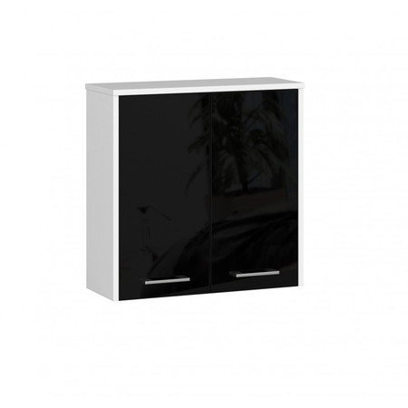 FIN W60 2D Fürdőszobai fali szekrény (fekete/fehér)