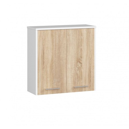 FIN W60 2D Fürdőszobai fali szekrény (fehér/sonoma tölgy)