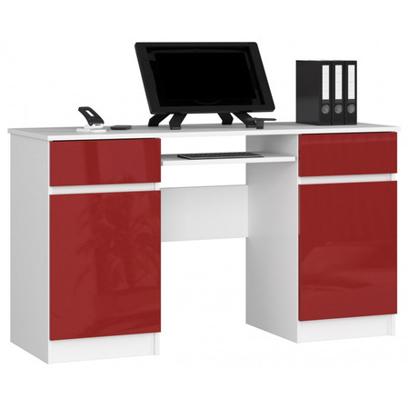 A5 Számítógép asztal (fehér/fényes piros)