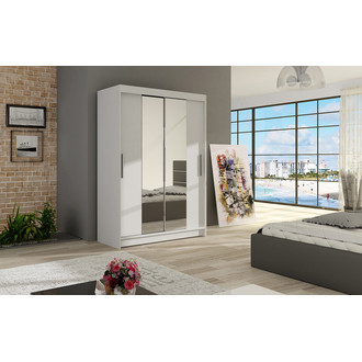 Nagy MIAMI II gardróbszekrény fehér színben, szélessége 120 cm