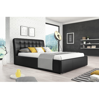 MALAGA kárpitozott ágy (fekete) 180x200 cm