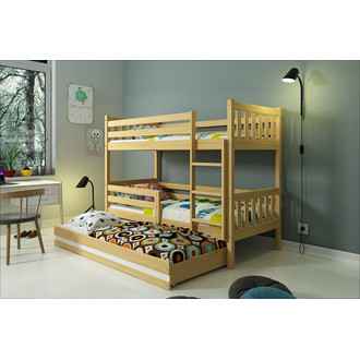 Gyermek emeletes ágy kihúzható ággyal CARINO 190x80 cm