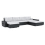 TORONTO U alakú kinyitható kanapé Világos szürke / fekete ökobőr Jobb