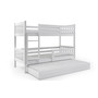 Gyermek emeletes ágy kihúzható ággyal CARINO 190x80 cm Fehér