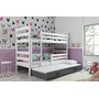 Gyerek emeletes ágy kihúzható ággyal ERYK 190x80 cm Rózsaszín Fenyő