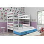 Gyerek emeletes ágy kihúzható ággyal ERYK 200x90 cm Kék Fehér