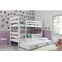 Gyerek emeletes ágy kihúzható ággyal ERYK 190x80 cm Fehér Fehér