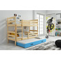 Gyerek emeletes ágy kihúzható ággyal ERYK 190x80 cm Kék Fenyő