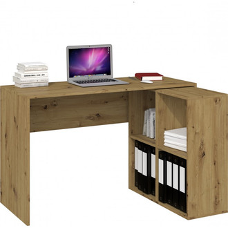 MALAX 2x2 számítógépes íróasztal polcokkal kézműves tölgy