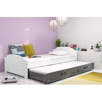 LILI gyerekágy kihúzható fekvőhellyel 90x200 cm - fehér