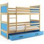 Gyerek emeletes ágy RICO 200x90 cm Kék Fenyő
