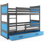 Gyerek emeletes ágy RICO 200x90 cm Kék Szürke