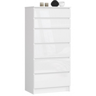 K60 6SZ komód, fényes fehér/fehér