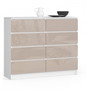K120 8SZ komód, fényes cappuccino/fehér