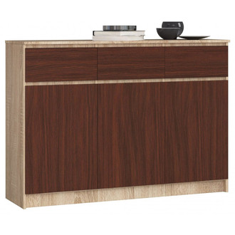 K140 3D3SZ komód, sonoma tölgy / wenge színben