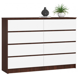 K140 8SZ komód, wenge / fehér színben