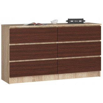 K140 6SZ komód, sonoma tölgy / wenge színben