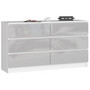 K120 6SZ CLP komód – fehér/metál