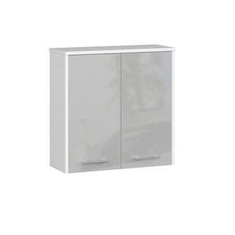 FIN W60 2D Fürdőszobai fali szekrény (metál/fehér)