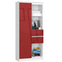 R15 R80 1D 2SZ Polcos szekrény fiókkal (piros/fehér)