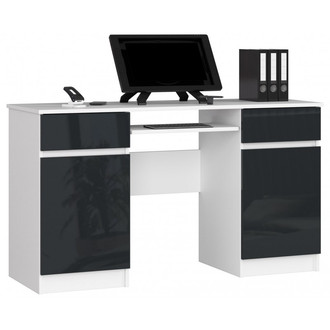 A5 Számítógép asztal (fehér/fényes grafit)
