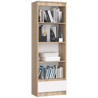 Regál R60 1SZ 4P – sonoma tölgy/fehér.