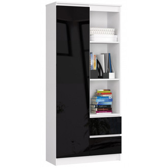 Polc R 80 cm CLP R11 fehér/fekete magasfényű