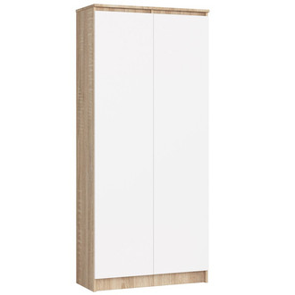 Polc R 80 cm CLP 4 ajtóval, 8 polccal, sonoma tölgy/fehér