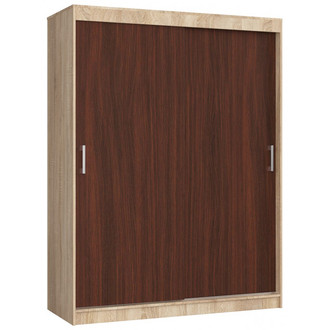 CLP MONO 150 cm-es tolóajtós ruhásszekrény, sonoma tölgy/wenge színben.