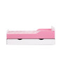 PABIS ágy matraccal és fiókkal - fehér/rózsaszín