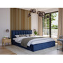 Kárpitozott ágy MOON mérete 140x200 cm Sötét kék