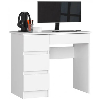 A7 Számítógép asztal (fehér, bal oldali kivitel)