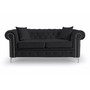 Roma Chesterfield II kanapé Fekete