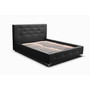 AGNES kárpitozott ágy (fekete) 140x200cm - galéria #1