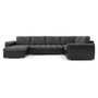 VEGAS 315/195 U alakú kinyitható kanapé Fekete / fekete ökobőr Bal - galéria #5