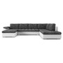 VEGAS 315/190 U alakú kinyitható kanapé Fekete / fehér ökobőr Jobb - galéria #4