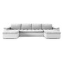 VEGAS 320/160 U alakú kinyitható kanapé Világos szürke / fehér ökobőr - galéria #3